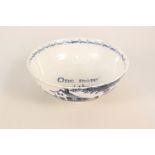 A Pearl ware bowl with house, trees and fence,