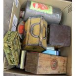 Various tins including Horners lunch box,