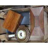 A 19th Century mahogany tea caddy and boxes plus cutlery etc