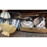 A Ridgways tureen, two lamps plus others etc,