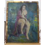 Tony Blickx oil on board of a seated lady,