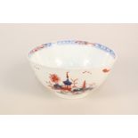 A Lowestoft bowl with dolls house pattern,