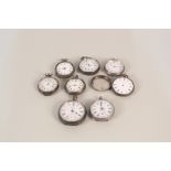 Eight various silver pocket watches