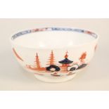 A Lowestoft bowl with dolls house pattern,