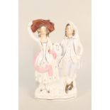 A Victorian Staffordshire two figure group (as found)
