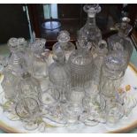 Various mainly 19th Century decanters,