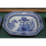 An 18th Century Nankin blue and white shallow dish,