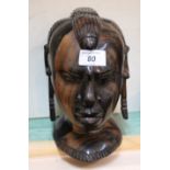 An African hardwood female bust