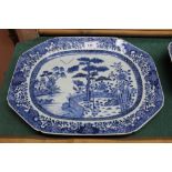 An 18th Century Nankin blue and white meat plate,