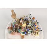 Porcelain bird ornaments including Crown Staffordshire, Goebels,