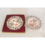 A boxed pair of Royal Crown Derby Japan pattern plates