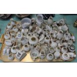 A tray of various crested china