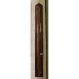 A 19th Century mahogany stick barometer by Thompson, Skinnery, Hamilton,