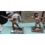A pair of Hellenic Art bronzed gladiators
