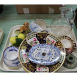 China to include Victorian blue and white drainers, Crown Derby Japan patt cup and saucer etc,