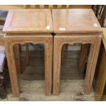 A pair of Oriental style square side tables