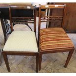 Two late 19th Century mahogany Suffolk style upholstered chairs