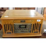 A Classic Collector's Edition wooden cased retro style CD/radio player