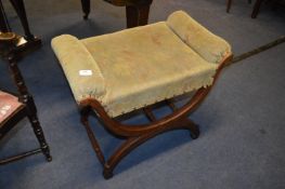 Georgian Mahogany Stool with Upholstered Seat