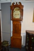 Mahogany & Walnut Inlaid Cased Grandfather Clock w