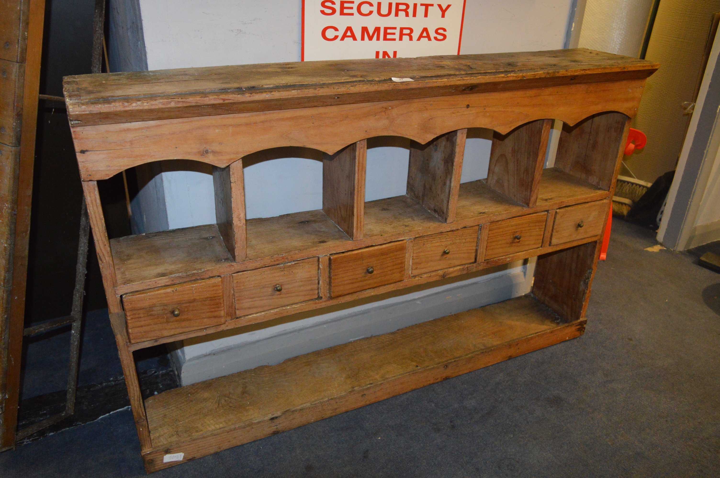 Pine Wall Mounted Shelf Rack with Drawers