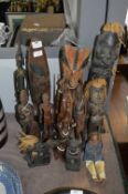 Collection of African Carved Wood Figurines