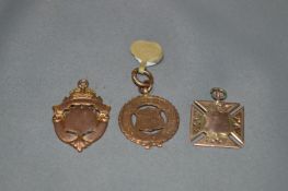 Three 9cT Gold Fobs - Approx 20g