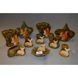 Ten Sylvac Pottery Vases; Squirrels and Deer