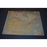 Cotton Backed Map "Canadian National Railway"