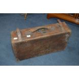 Brown Leather Suitcase with Brass Fittings