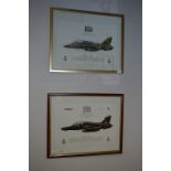 Pair of BAE Systems Framed Prints "Hawk T1A and T2