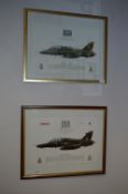 Pair of BAE Systems Framed Prints "Hawk T1A and T2