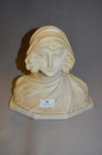 Marble Bust "Lady with Shawl"