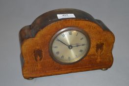 Small Mahogany Inlaid Mantel Clock