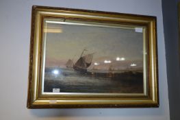 Late 19th Century Gilt Framed Oil on Canvas by W.