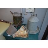 BP Lamp Oil Can, Bird Drinker and Hopper