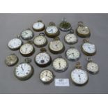 Tray Lot of Nineteen Assorted Pocket Watches