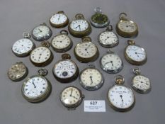 Tray Lot of Nineteen Assorted Pocket Watches