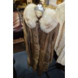 Coney Skin Knee Length Coat