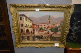 Oil on Board "Isola Pecatori Lake Maggiore" by T.