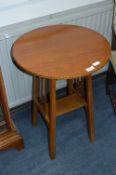 Edwardian Oak Inlaid Circular Occasional Table