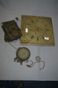 Brass Grandfather Clock Face and Movement Miller o