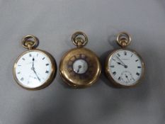 Three Gold Plated Pocket Watches