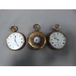 Three Gold Plated Pocket Watches