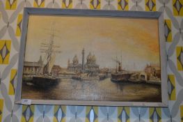 Oil on Board "Princes Dock - Hull" John Whatton