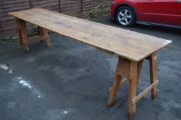 10ft Pine Trestle Table