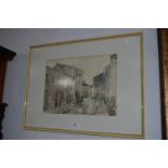 Framed Watercolour "Street Scene"