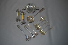 Silver Plated Ware; Cutlery, Knife Rests and a Pew