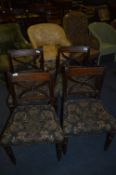 Set of Four Georgian Mahogany Dining Chairs with U