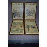 Set of Four Framed Prints Le Petit Journal